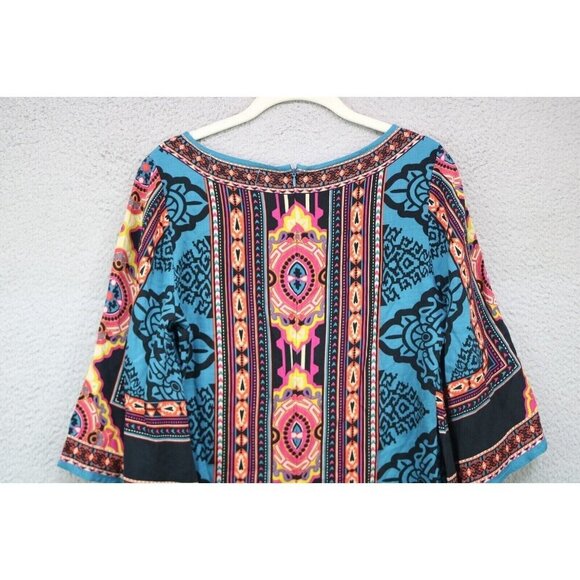 Flying Tomato 3/4 Belled Sleeves Tunic/Mini Dress-Small-Silky-Boho-Cottagecore - Picture 11 of 12